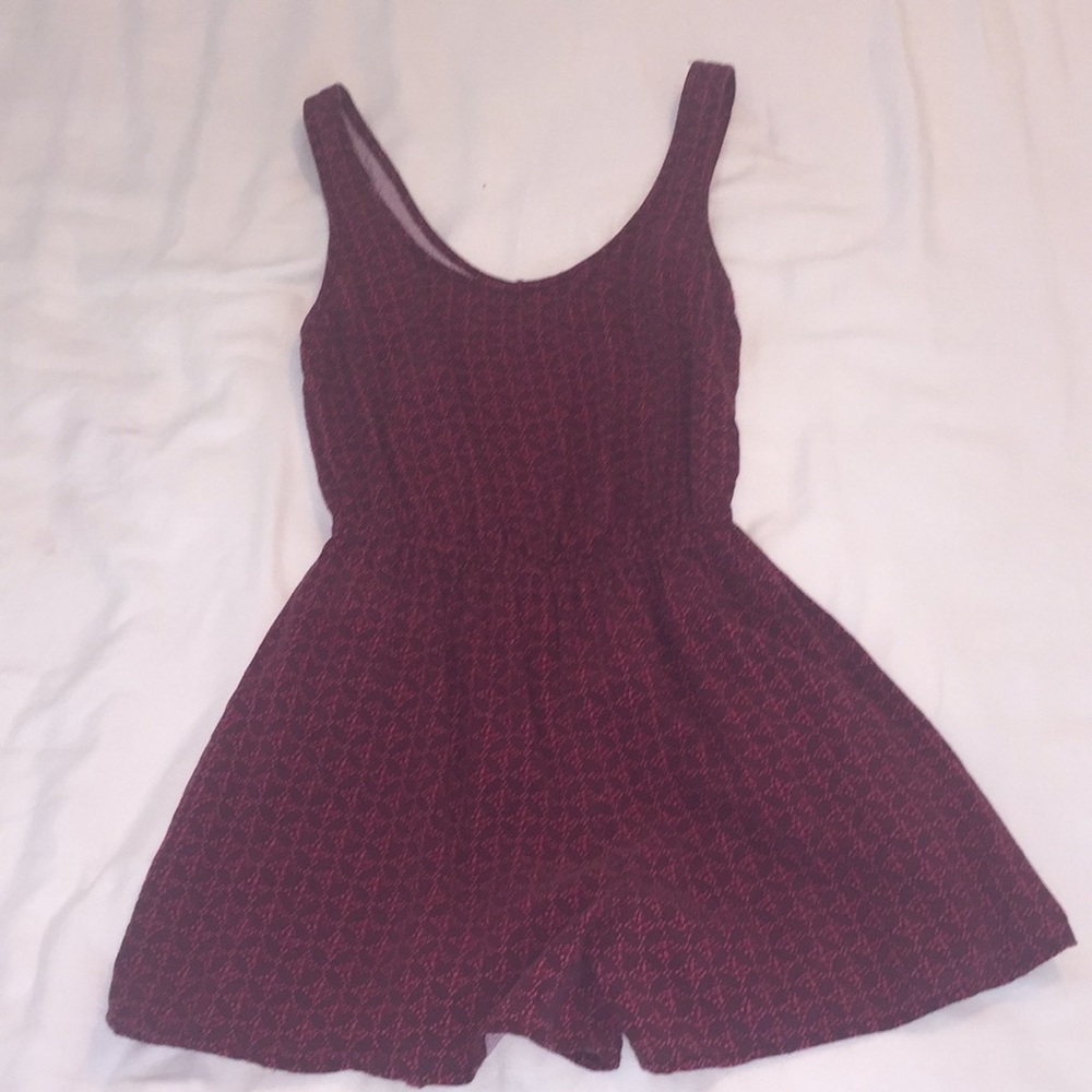 Hollister Floral Maroon Romper